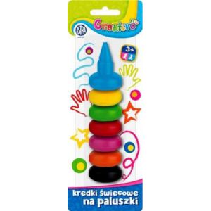 Kredki świecowe Astra Creativo na palce, 7 kolorów